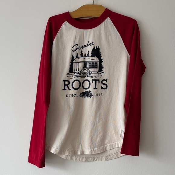 Roots Other - Roots Kids Long Sleeve Tee in Red and Cream